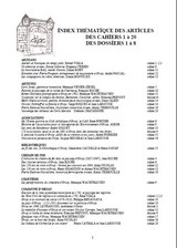 Index thématique des cahiers et des dossiers