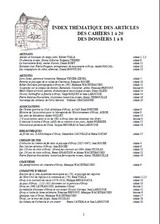 Index thmatique des cahiers et des dossiers de CHLOE